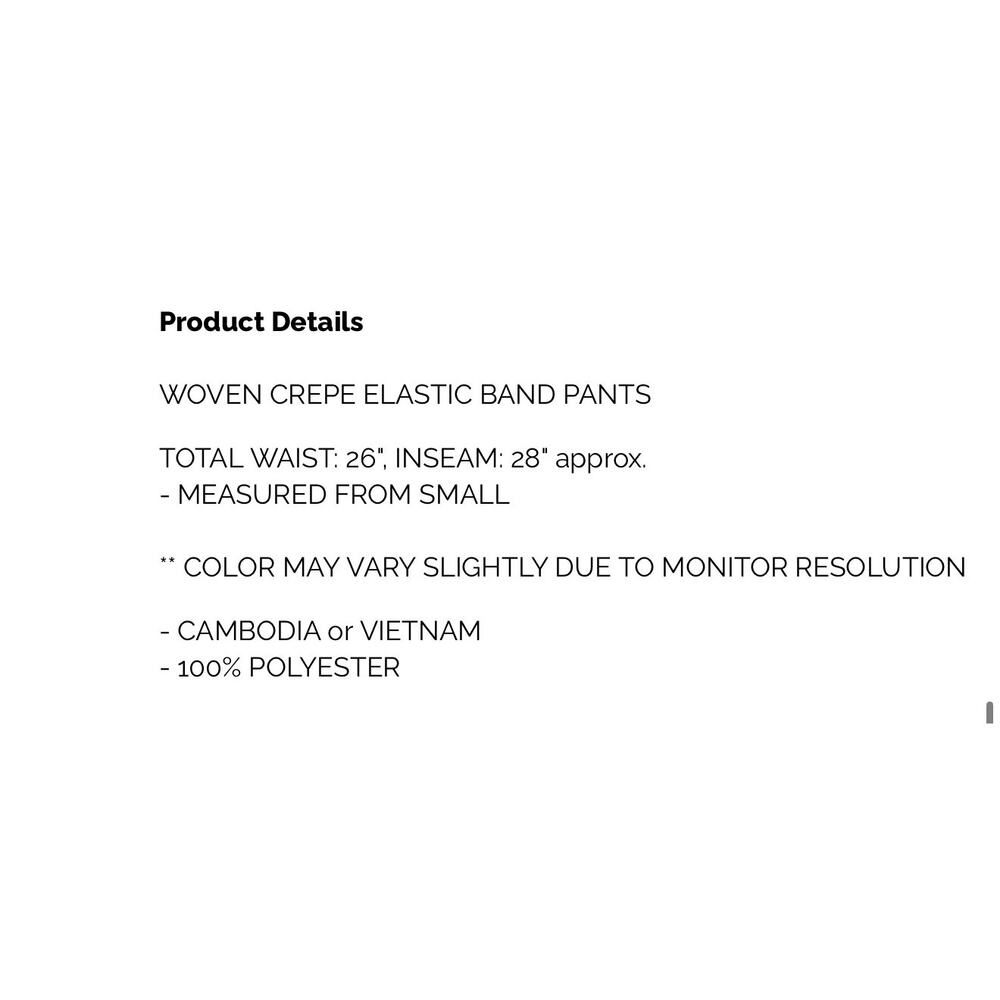 Zenana - Black Woven Crepe Drawstring Pants - Small - Picture 2 of 4